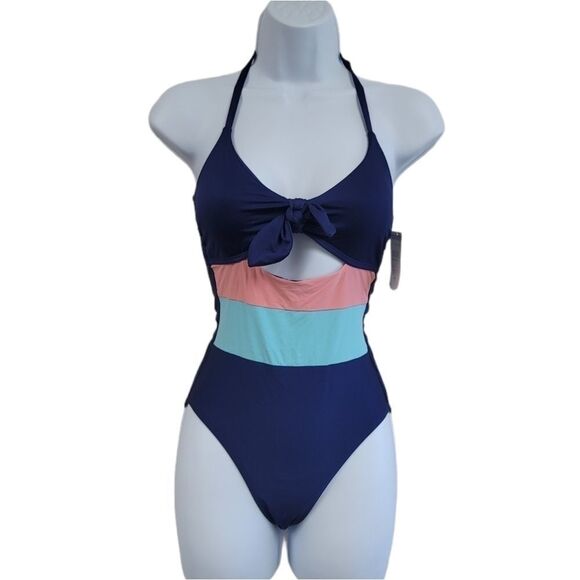Nwot Splendid Front tie Key hole onepiece swimwear - Picture 2 of 7